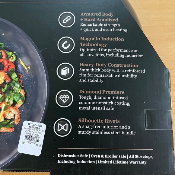 Green Pan 3.8 QT Wok 11" Ceramic Nonstick Gas Induction Stovetop Cookware New - Picture 6 of 6